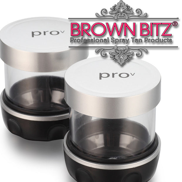 Pro v by tanning essentials Spare Solution pots and lids 2 in a pack - Brown Bitz                                                                                                                                                            .