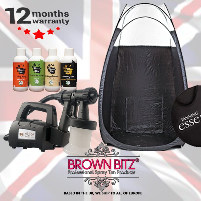 spray tan gun and tent Aura compact elite professional spray tan package machine tent and sol – Brown Bitz ltd